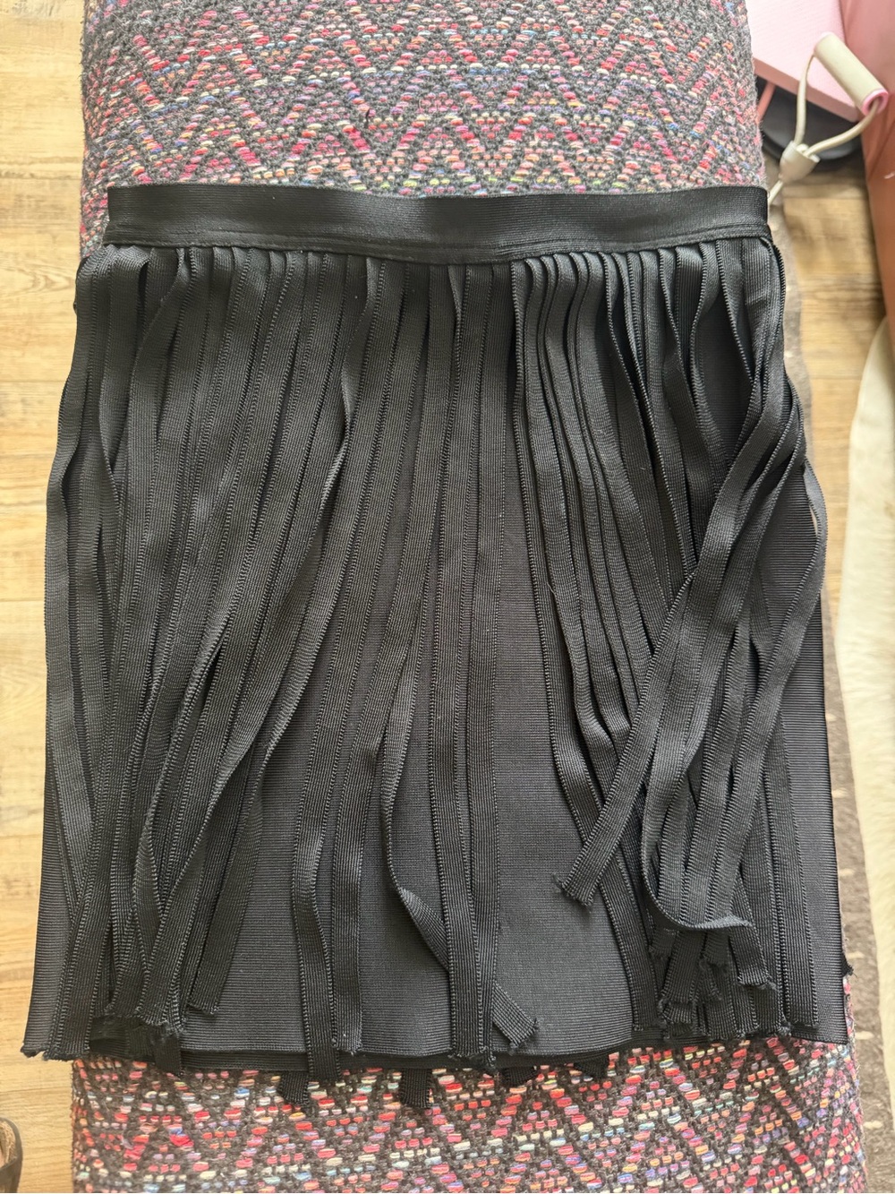 Herve Leger x Forever21 Black Fringe Mini Skirt